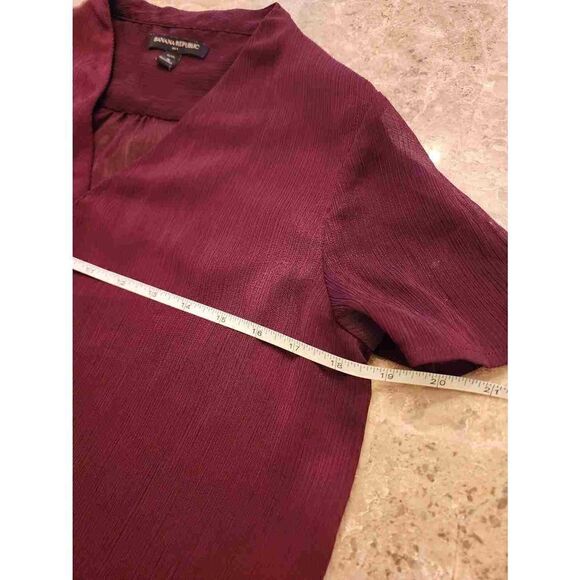 Banana Republic drapey v-neck short sleeve sheer top size petite small - Picture 4 of 7